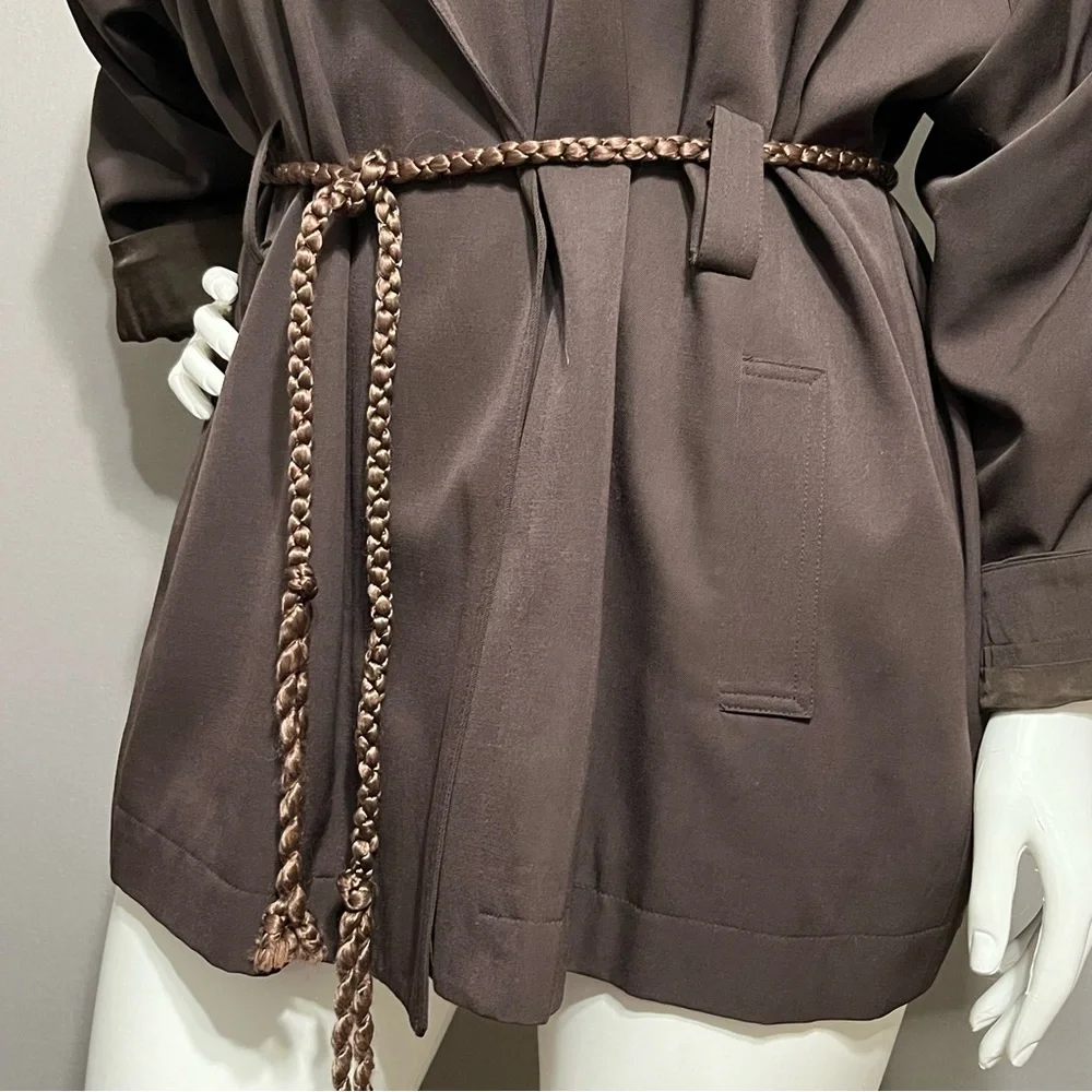 SOLD❌❌❌⭐️Vintage Ellen Tracy Chocolate Brown 100% Pure Wool Jacket  Sz-12 - Picture 5 of 10